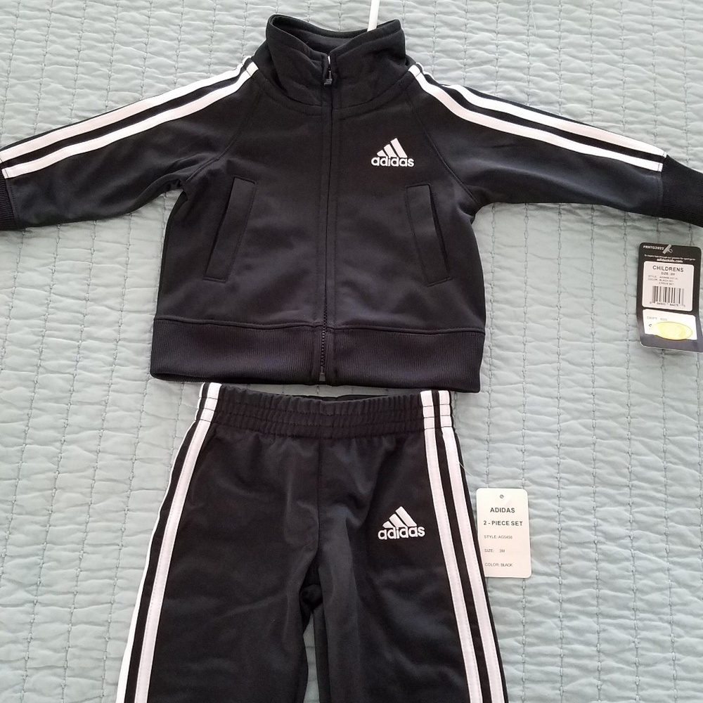 Adidias 2-piece black/white track suit